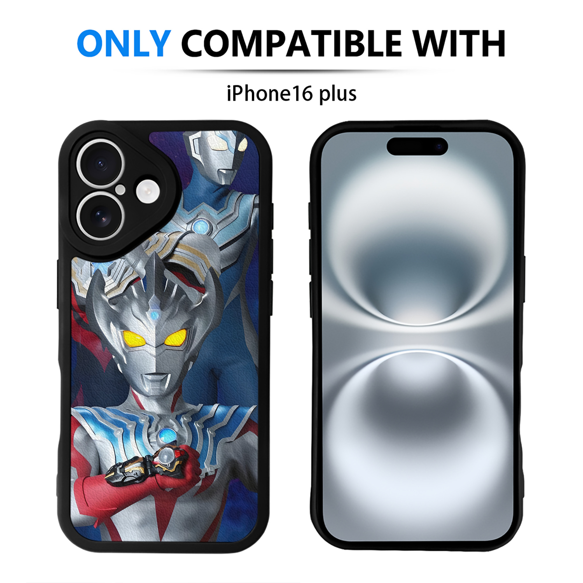 （画像用） ウルトラマン Ultraman 【iPhone 16シリーズ対応】シリコンスマホケース（レザー調） 材質：シリコン